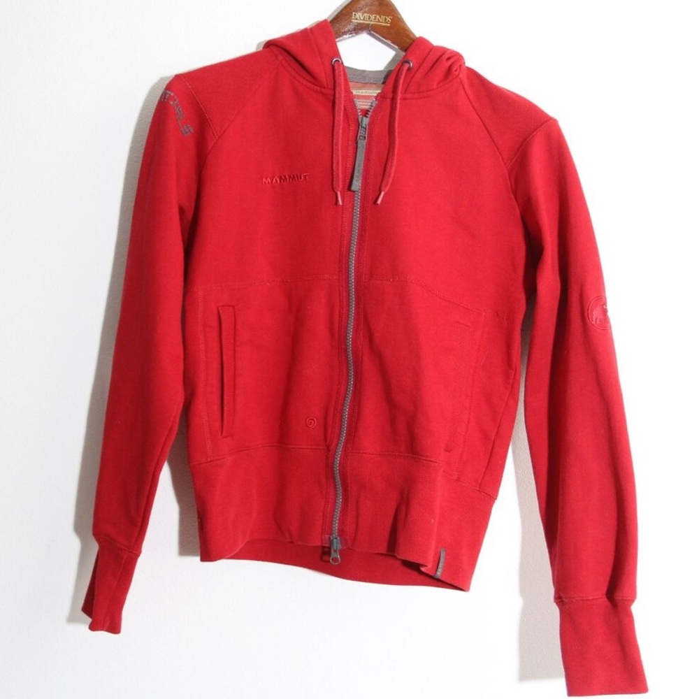 Mammut Red Full-Zip Sweatshirt 100% Cotton - Switzerland